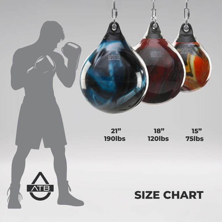 18" 120lb. Aqua Punching Bag - Fireball Orange