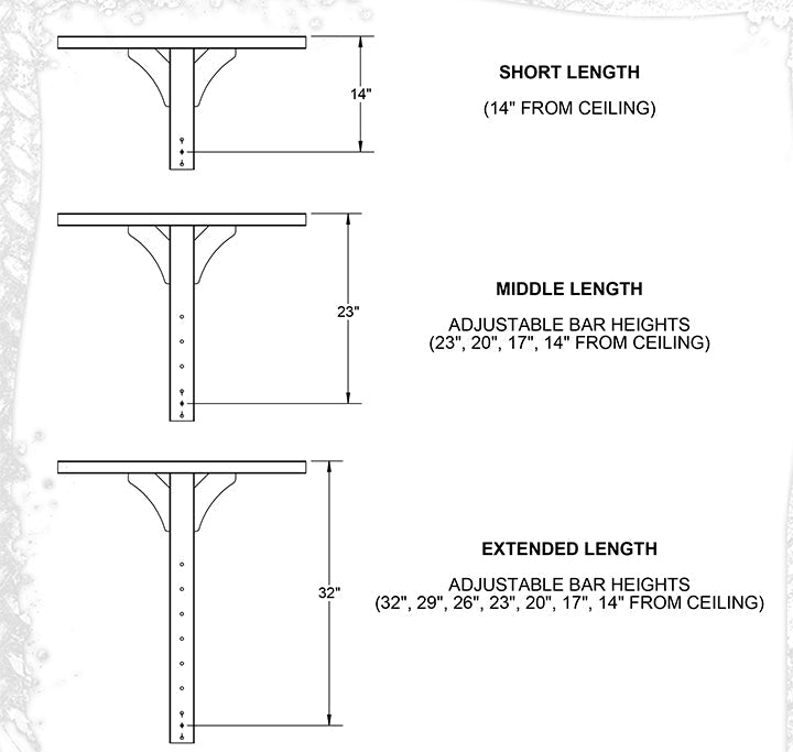 Ceiling / Wall Pull Up Bar Middle Length